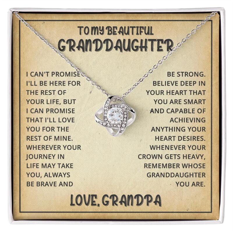 Grandpa To Granddaughter | Be brave and strong | Love Knot Necklace