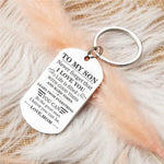 Load image into Gallery viewer, Mom To Son - Be The Great Man - Inspirational Keychain
