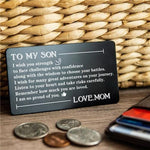 Load image into Gallery viewer, Mom To Son - Listen To Your Heart - Engraved Wallet Card
