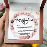 Load image into Gallery viewer, Happy Easter - Pink Cross Gemstone Easter Bracelet
