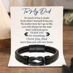 Load image into Gallery viewer, To My Dad - Thank You For Everything - Men Braided Leather Bracelet
