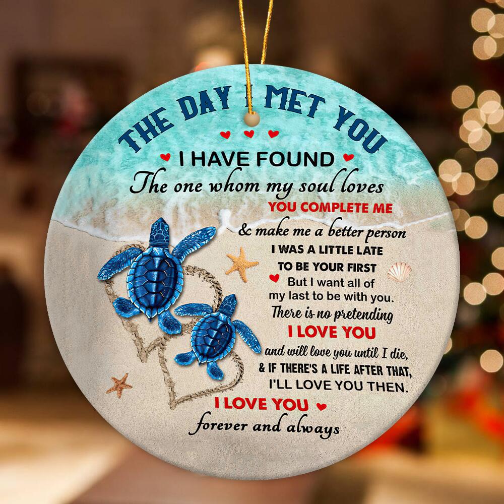 Gift For Couple - Turtle Couple The Day I Met You - Ornament