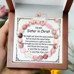 Load image into Gallery viewer, To My Sister in Christ - Pink Cross Gemstone Easter Bracelet
