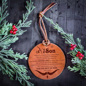 Mom To Son - You Will Never Lose - Leather Ornament