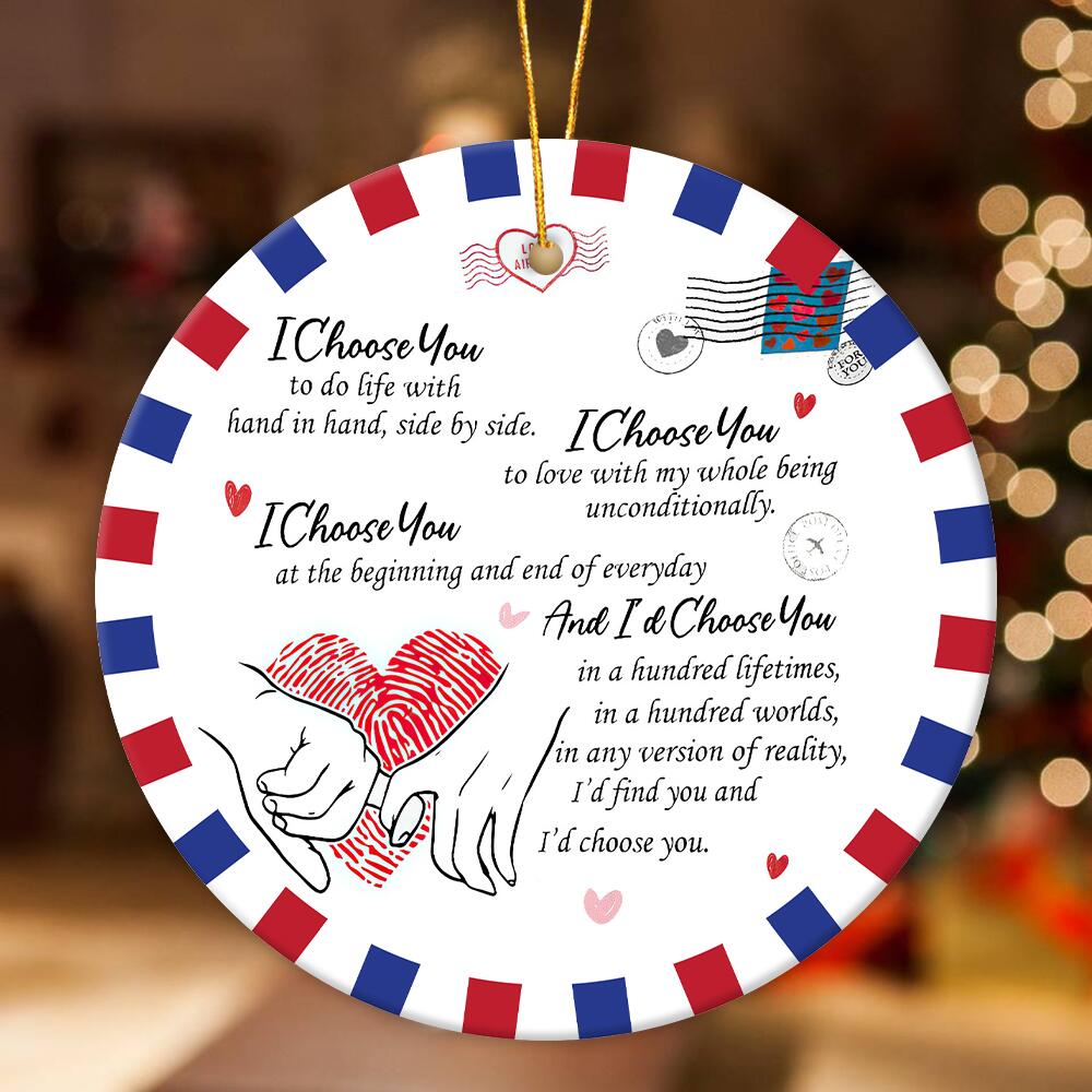 Gift For Couple - Love Letter I Choose You - Ornament