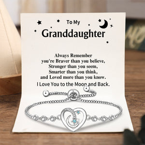 To My Granddaughter/Daughter/Niece - I Love You to the Moon and Back Bracelet