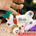 Load image into Gallery viewer, Christmas Bone Dog Tag Personalized Handwritten Resin Ornament
