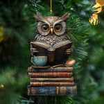Load image into Gallery viewer, Christmas Book And Owl Ornament, Perfect Gift For Book Lovers
