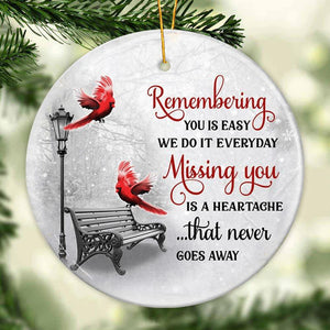 Memorial Ornament - Cardinals Winter