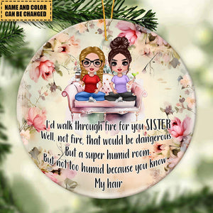 Gift For BFF - Sisters Forever - Ceramic Ornament