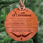Load image into Gallery viewer, To My Grandson - You Will Never Lose - Leather Ornament
