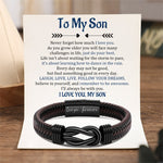 Load image into Gallery viewer, To My Son - I&#39;ll Always Be With You - Men Braided Leather Bracelet
