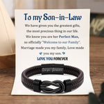Load image into Gallery viewer, To My Son-In-Law - Welcome To Our Family - Men Infinity Braided Leather Bracelet
