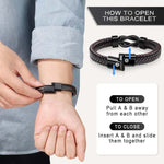 Load image into Gallery viewer, To My Son - I&#39;ll Always Be With You - Men Braided Leather Bracelet
