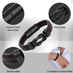 Load image into Gallery viewer, To My Son - I&#39;ll Always Be With You - Men Braided Leather Bracelet
