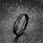 Load image into Gallery viewer, To My Son - I&#39;ll Always Be With You - Men Braided Leather Bracelet

