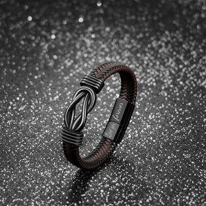 To My Son-In-Law - Welcome To Our Family - Men Infinity Braided Leather Bracelet