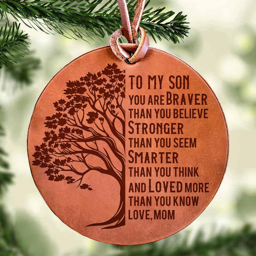 Mom To Son - Loved More Than You Know - Leather Ornament