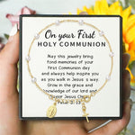 Load image into Gallery viewer, Pearl Cross Charm Bracelet - Baptism &amp; First Communion Gift for Girls
