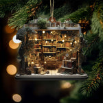 Load image into Gallery viewer, Vintage Bookstore Christmas Ornament, Unique Book Lover Gift
