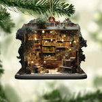 Load image into Gallery viewer, Vintage Bookstore Christmas Ornament, Unique Book Lover Gift
