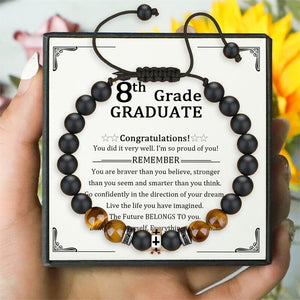Men’s Cross Bead Bracelet – 5th Grade to College Gift with Card
