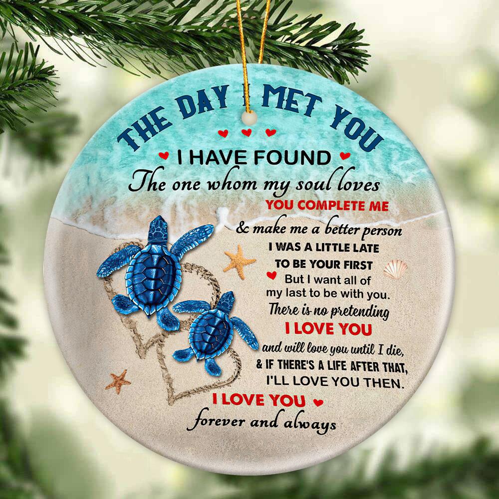 Gift For Couple - Turtle Couple The Day I Met You - Ornament