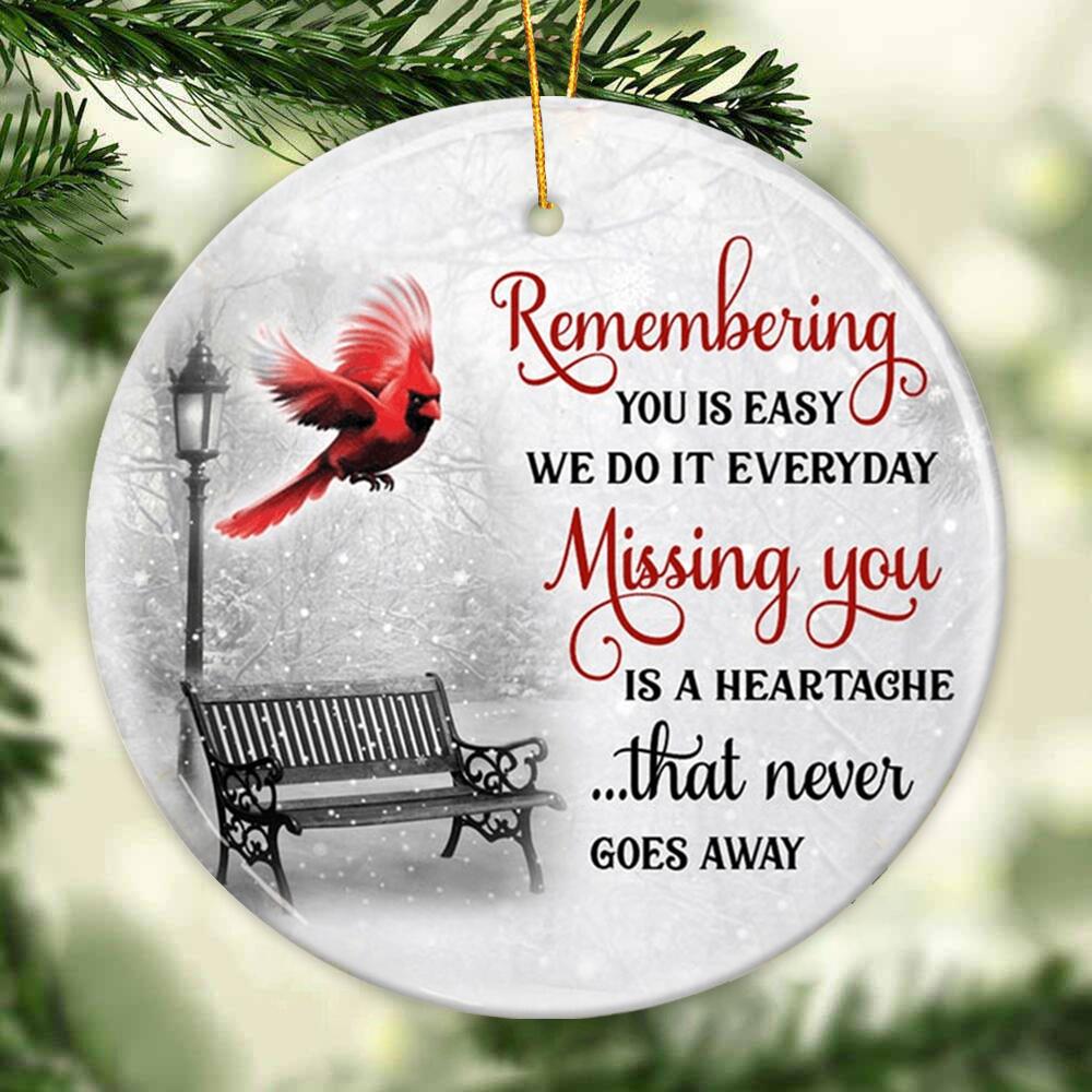 Memorial Ornament - Cardinals Winter