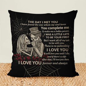 Gift For Couple - Skeleton Skull Couple The Day I Met You - Pillow