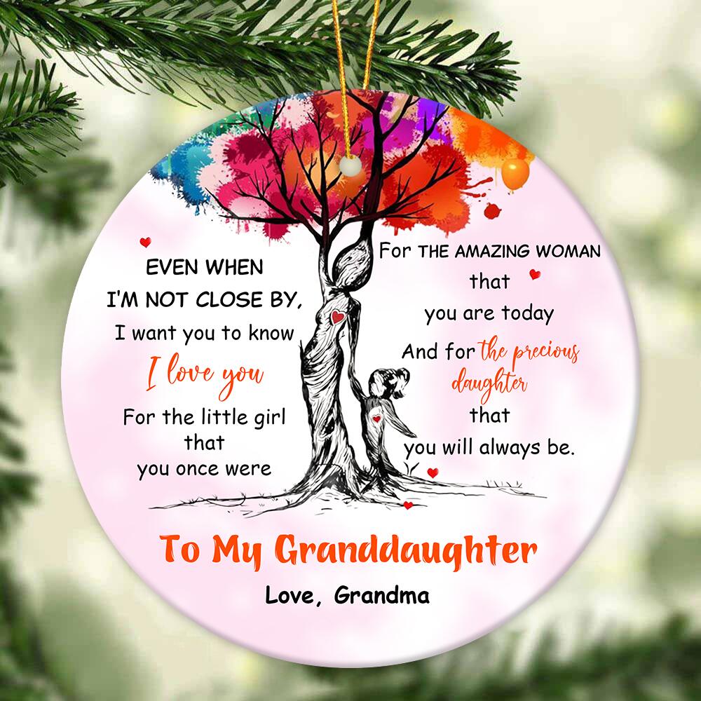 Gift For Granddaughter/Daughter - For The Amazing Woman - Ceramic Ornament