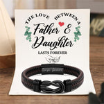 Load image into Gallery viewer, Father &amp; Daughter - Love Lasts Forever - Men Infinity Braided Leather Bracelet

