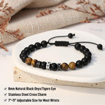 Load image into Gallery viewer, Men’s Cross Bead Bracelet – 5th Grade to College Gift with Card
