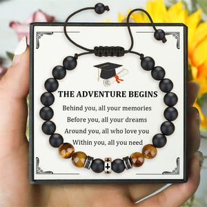 Men’s Cross Bead Bracelet – 5th Grade to College Gift with Card