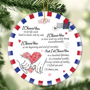 Gift For Couple - Love Letter I Choose You - Ornament