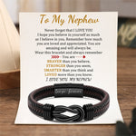 Load image into Gallery viewer, To My Nephew - You Are Amazing And Will Always Be - Men Braided Leather Bracelet
