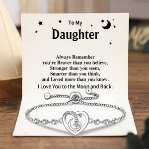 To My Granddaughter/Daughter/Niece - I Love You to the Moon and Back Bracelet