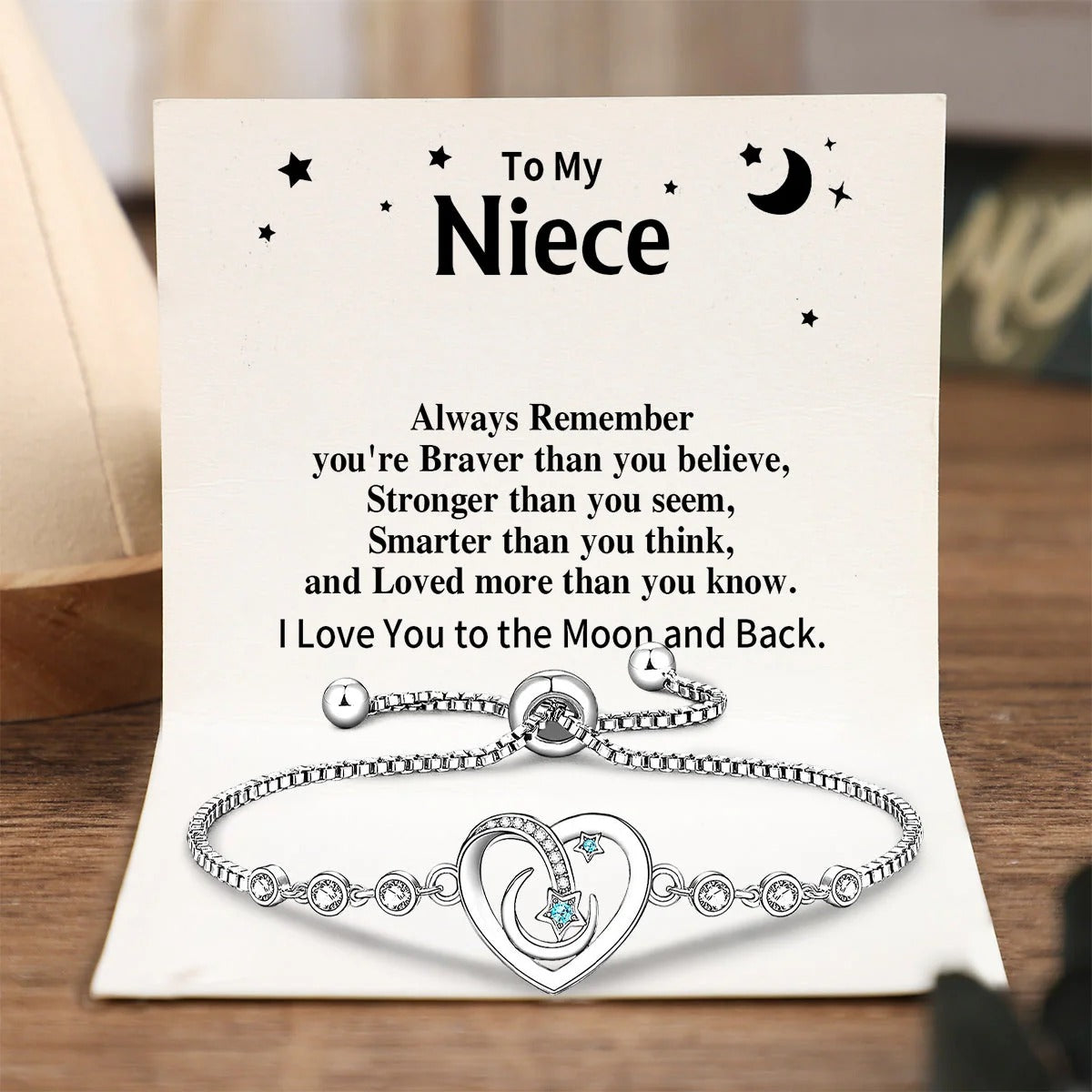 To My Granddaughter/Daughter/Niece - I Love You to the Moon and Back Bracelet