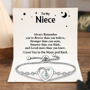 To My Granddaughter/Daughter/Niece - I Love You to the Moon and Back Bracelet