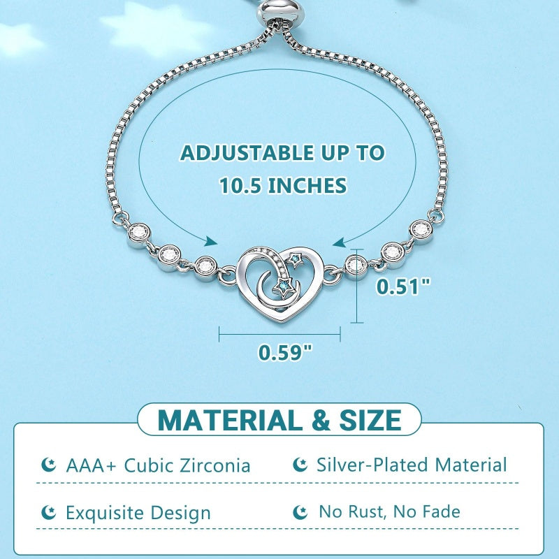 To My Granddaughter/Daughter/Niece - I Love You to the Moon and Back Bracelet