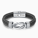 Load image into Gallery viewer, To My Grandson, Love You Forever Linked Braided Leather Bracelet
