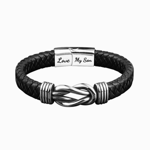 Mother To Son - Forever Linked Together - Braided Leather Bracelet