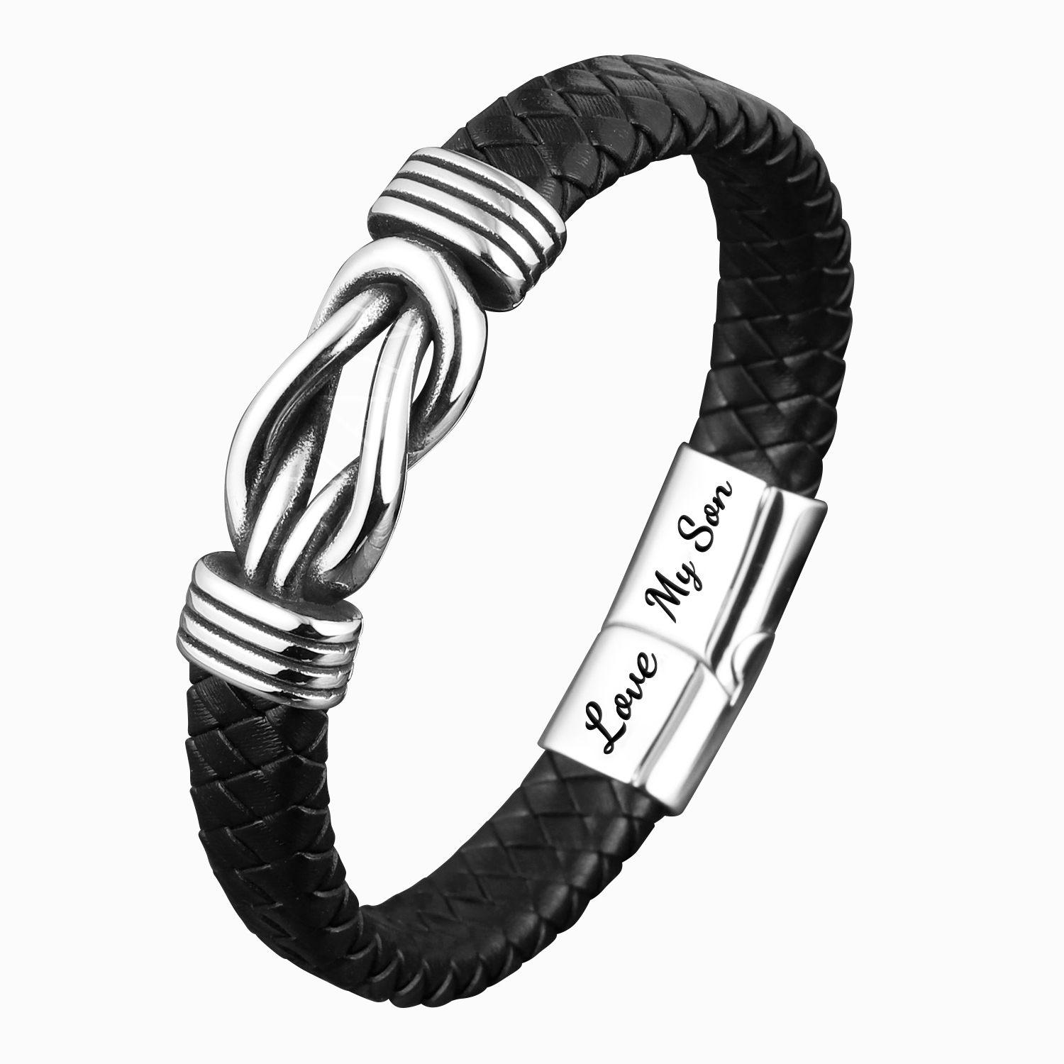 Mother To Son - Forever Linked Together - Braided Leather Bracelet