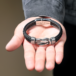 Load image into Gallery viewer, To My Grandson, Love You Forever Linked Braided Leather Bracelet
