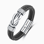 Load image into Gallery viewer, To My Grandson, Love You Forever Linked Braided Leather Bracelet
