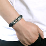 Load image into Gallery viewer, To My Grandson, Love You Forever Linked Braided Leather Bracelet
