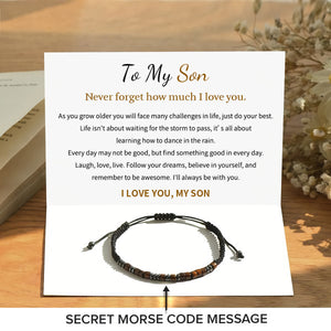 For Son - I Love You - Morse Code Bracelet