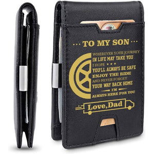 Dad To Son - Enjoy The Ride - Wallet with Money Clip
