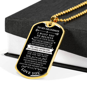 To My Grandson - Never Lose - Necklace