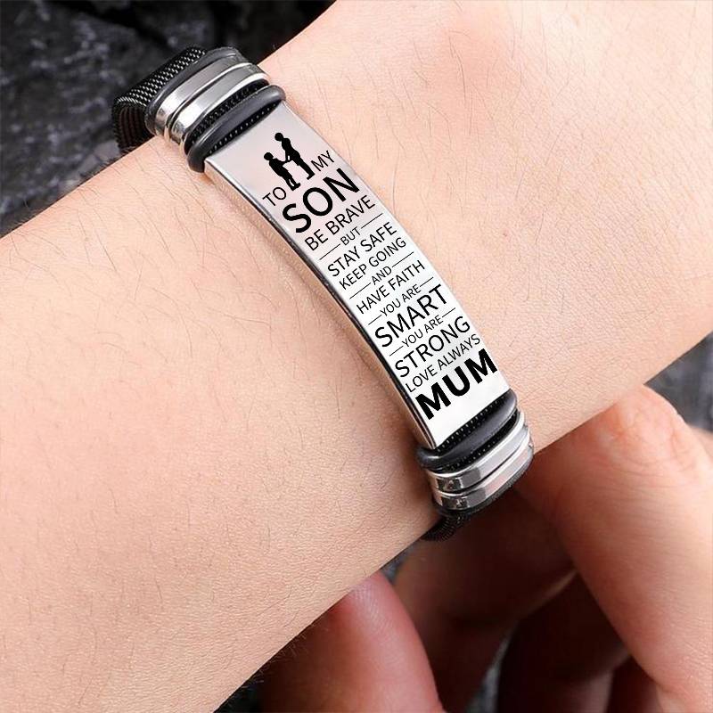 Mum To Son - Be Brave - Premium Stainless Steel Bracelet