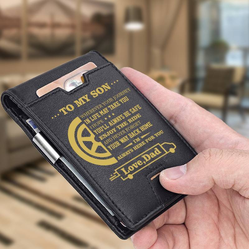 Dad To Son - Enjoy The Ride - Wallet with Money Clip